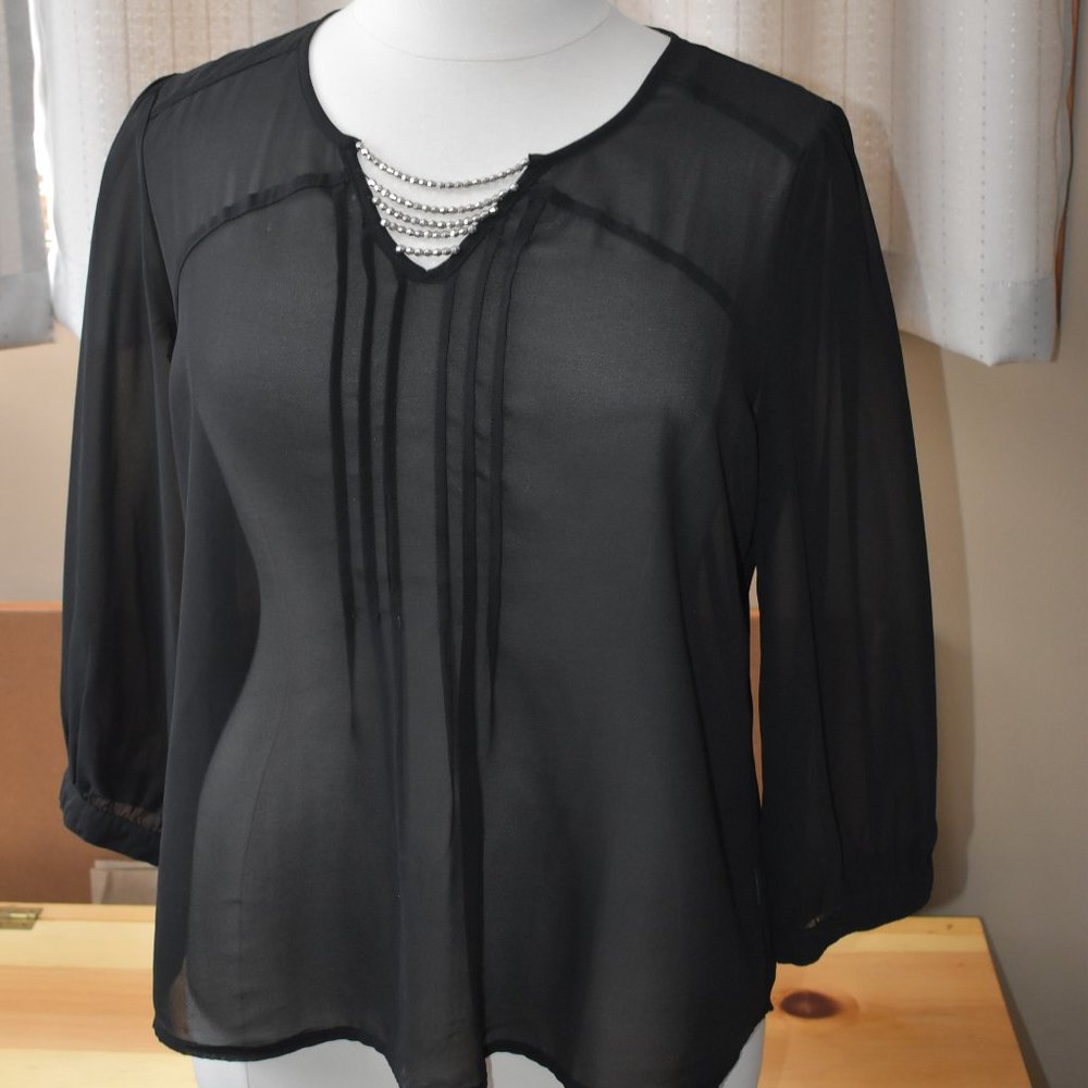 Black sheer blouse 1X C.O.C.